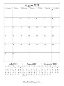 2021 calendar august vertical layout