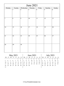 2021 calendar june vertical layout