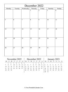 2022 calendar december portrait