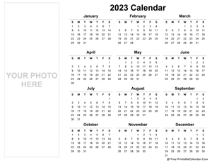 2023 yearly photo calendar