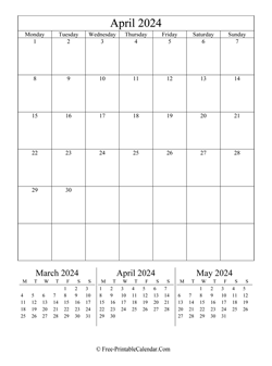 2024 calendar april portrait