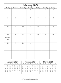 2024 calendar february portrait