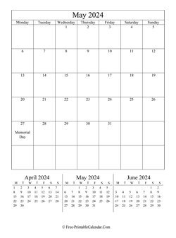 2024 calendar may vertical layout