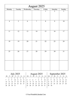 2025 calendar august portrait