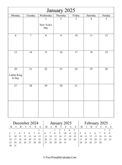 2025 calendar january vertical layout