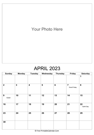 april 2023 photo calendar