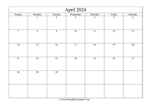 april 2024 calendar printable holidays