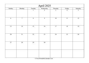 april 2025 calendar printable holidays