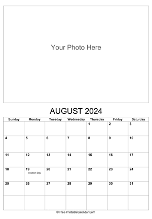 august 2024 photo calendar