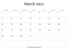 editable 2022 march calendar