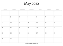 editable 2022 may calendar