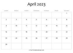 calendar april 2023 editable