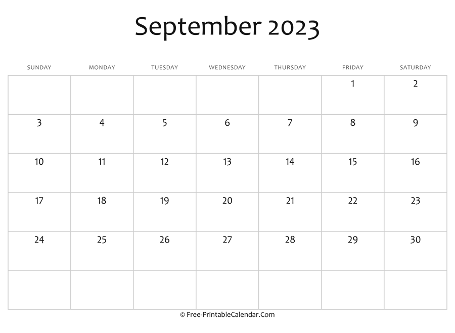 Editable 2023 September Calendar