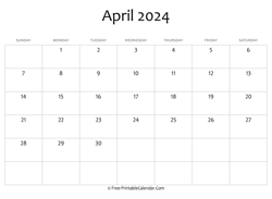 calendar april 2024 editable