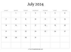 calendar july 2024 editable