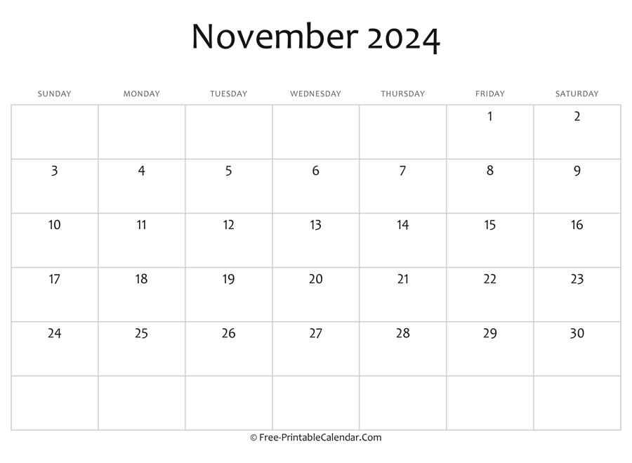 Editable 2024 November Calendar