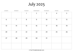 calendar july 2025 editable