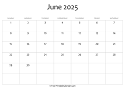 calendar june 2025 editable