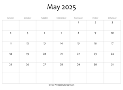 calendar may 2025 editable