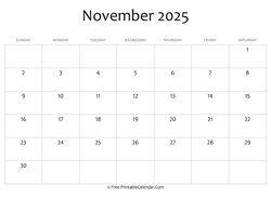 calendar november 2025 editable