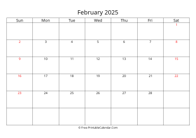 Printable Calendar February 2025
