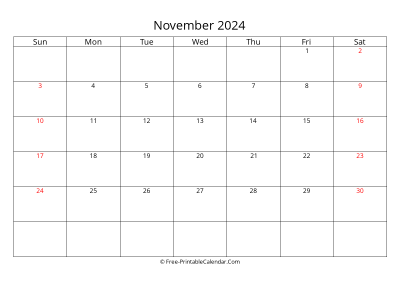 Printable Calendar November 2024