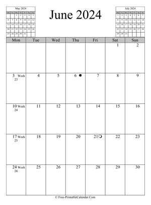june 2024 calendar vertical