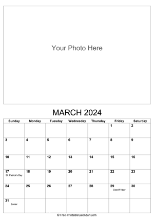 march 2024 photo calendar