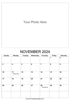 november 2024 photo calendar