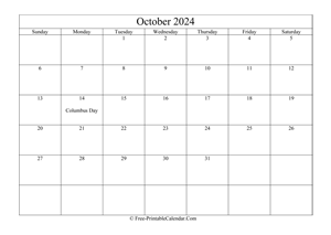 october 2024 calendar printable holidays