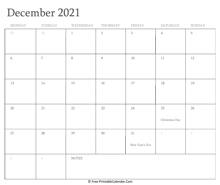 printable december calendar 2021 holidays