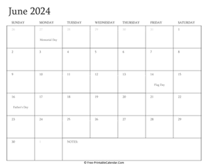 printable june calendar 2024 holidays