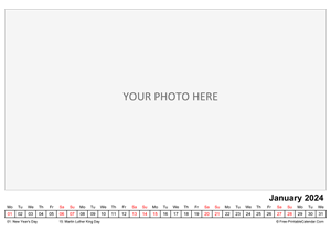 printable monthly photo calendar january 2024