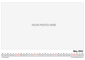printable monthly photo calendar may 2023