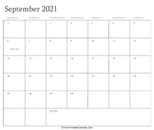printable september calendar 2021 holidays