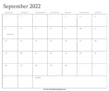 printable september calendar 2022 holidays