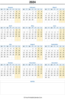 printable yearly calendar 2024 weekend highlight vertical