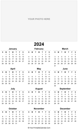 printable yearly photo calendar 2024