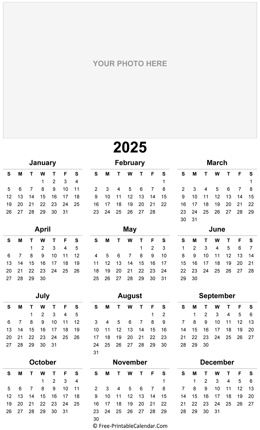 2025 Photo Calendar Templates