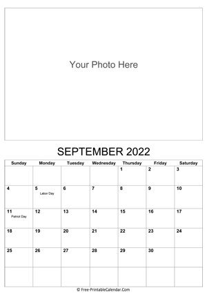 september 2022 photo calendar