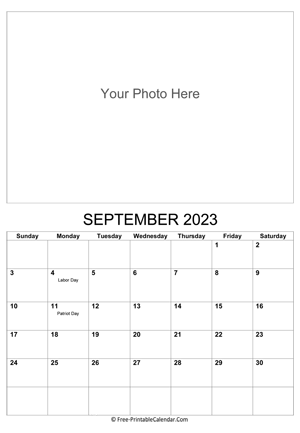 september 2023 photo calendar
